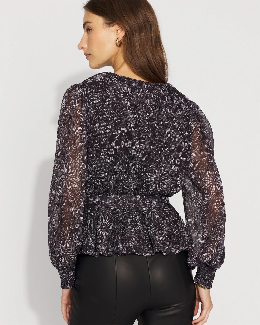 Ruffle + Peplum Surplice Blouse | White House Black Market